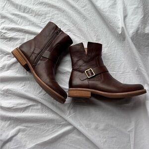 Kork-Ease Rich Brown Leather Moto Boots